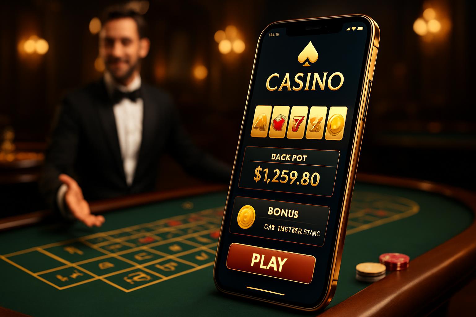 Mesa de casino en vivo con crupier